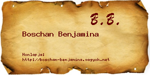 Boschan Benjamina névjegykártya